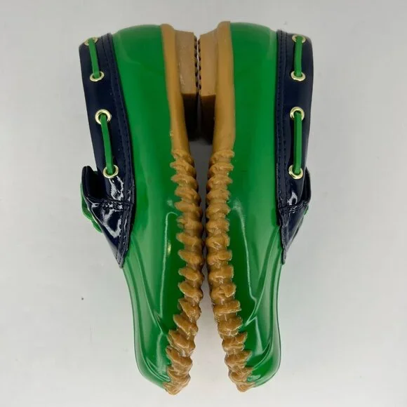 Lauren Ralph Lauren Womens Makenna Green Navy Blue Lace Up Size 7B Boat Shoes - Picture 9 of 11